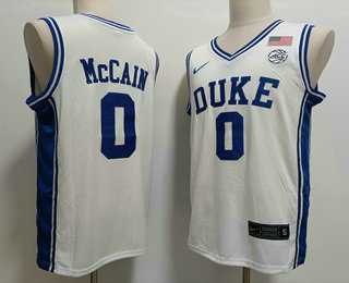 Men%27s Duke Blue Devils #0 Jared McCAIN White College Basketball Jersey